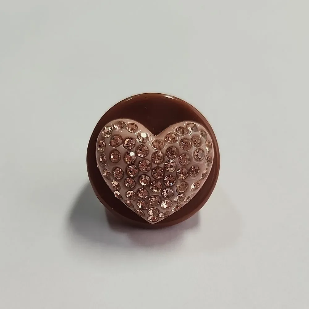 Crystal Heart Circle Ring by Sparklemuse Size 9